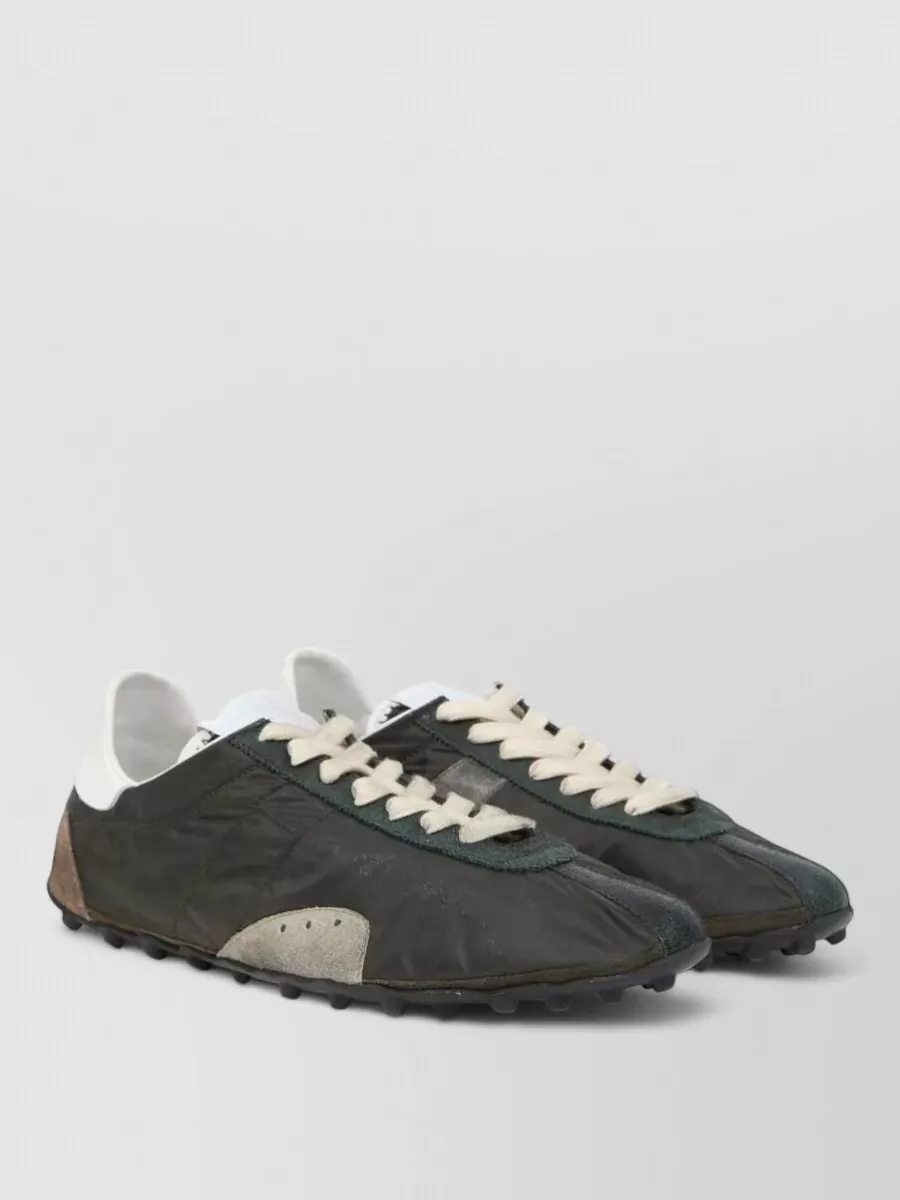 Maison Margiela Nylon Suede Sprinters Sneakers Contrast Panels