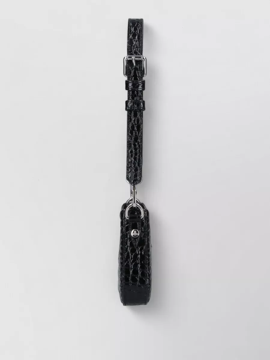 Vivienne Westwood Shoulder Bag Adjustable Strap Crocodile Texture Hardware