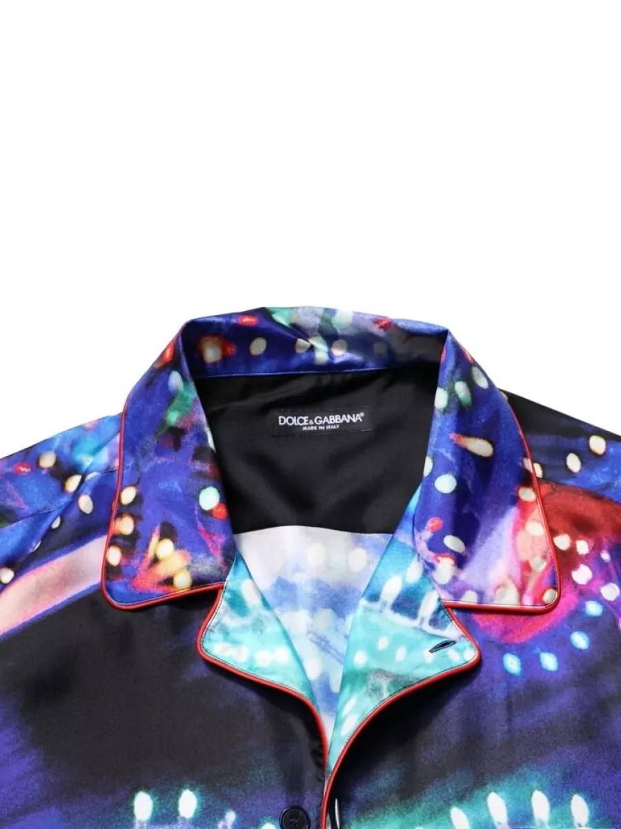 Dolce&Gabbana Silk Printed Long-Sleeve Shirt