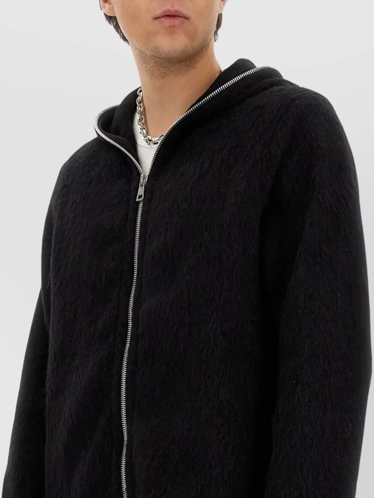Our Legacy Hooded Zip-Up Cardigan Textured Fabric