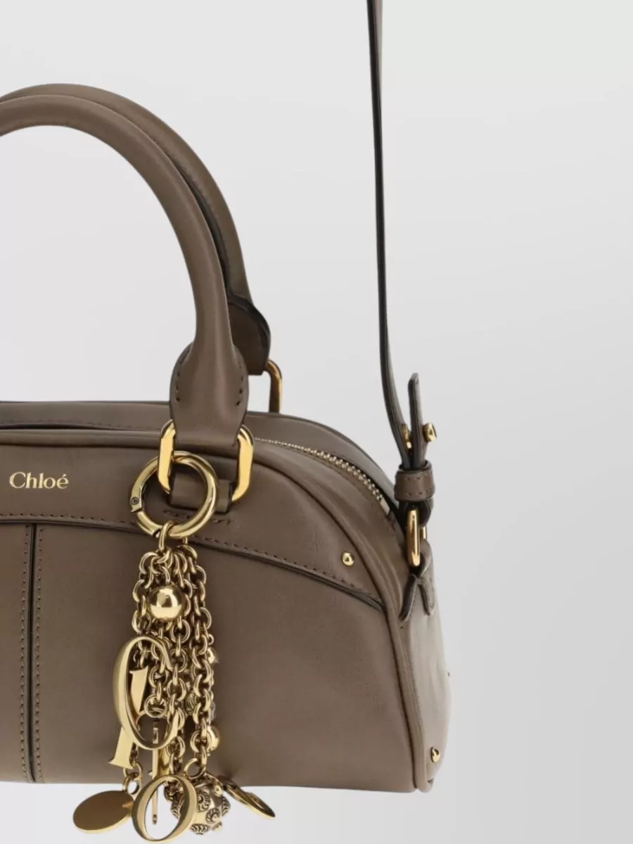 Chloé Shoulder Bag Top Handle Strap Charms