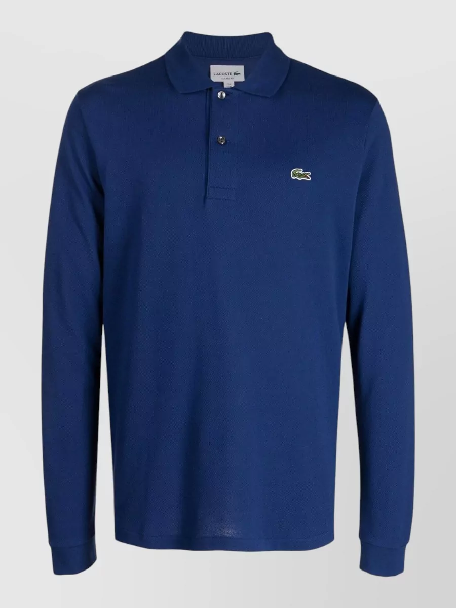 Lacoste classic fit long sleeve cotton polo shirt