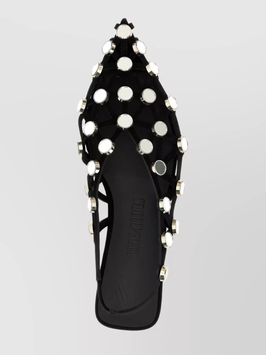 Attico Embellished Flat Sole Open Toe Sandals