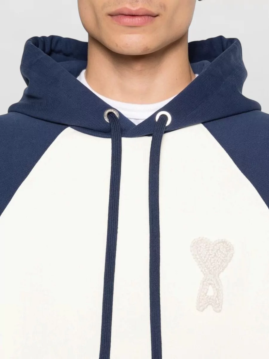 Ami Paris Cotton Two-Tone Hooded Jacket
