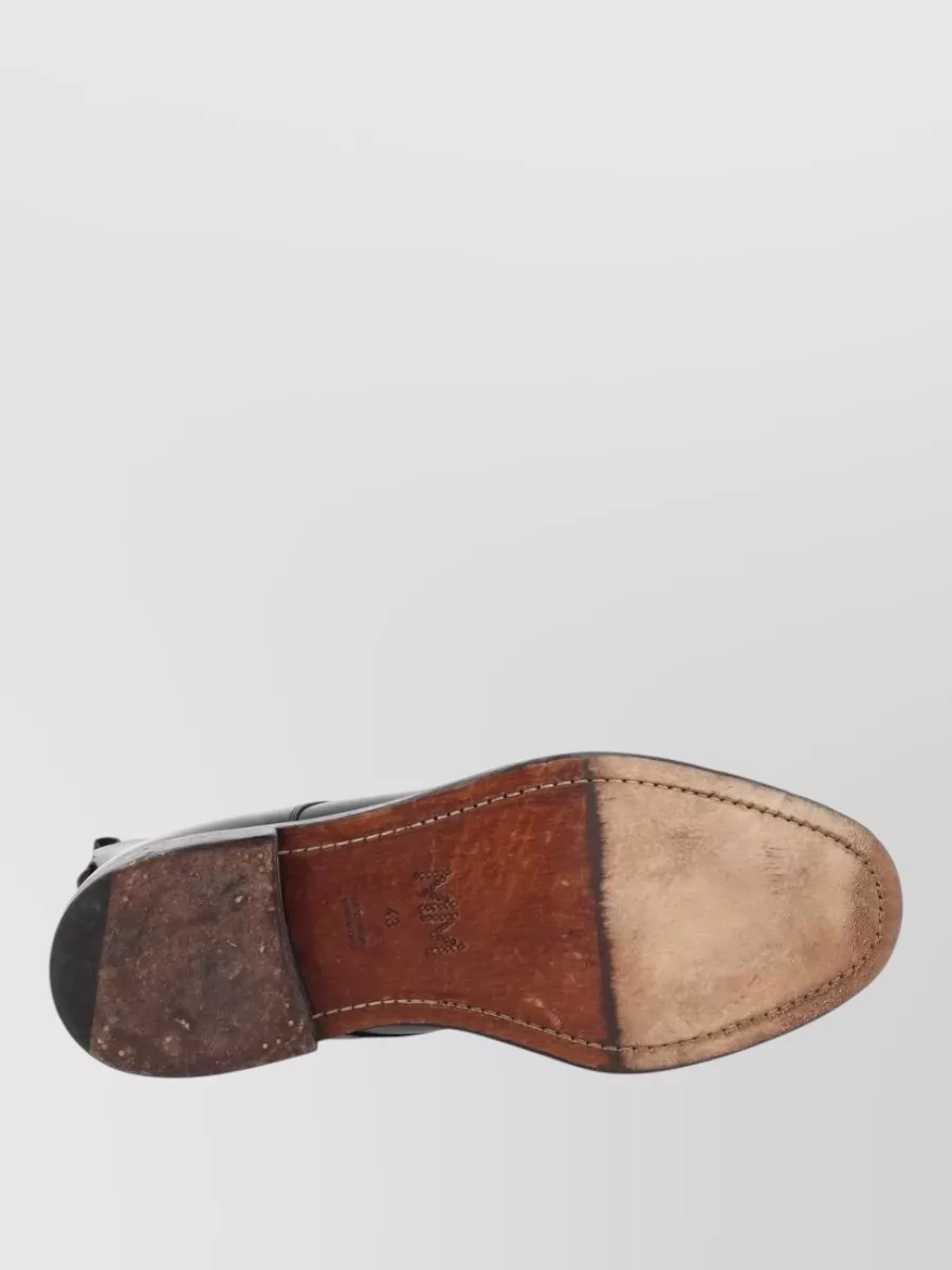 Maison Margiela Leather Ankle Boots Round Toe Pull Tab