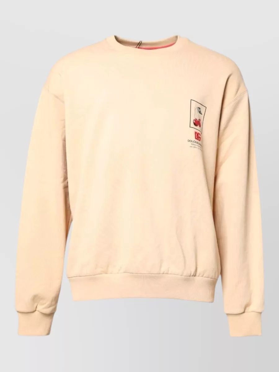 Dolce&Gabbana Cherry print cotton crew neck sweatshirt