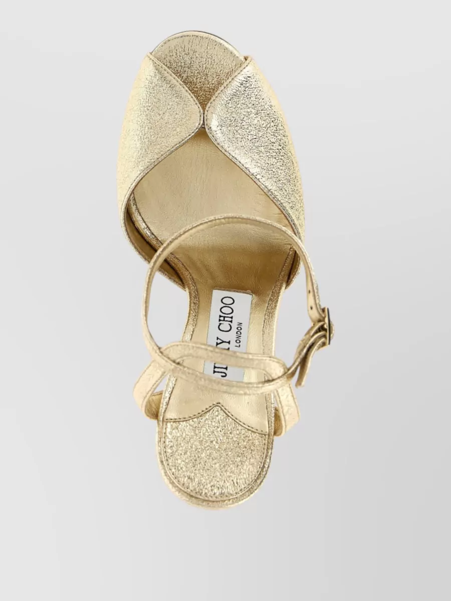 Jimmy Choo Leather Peep-Toe Sandals