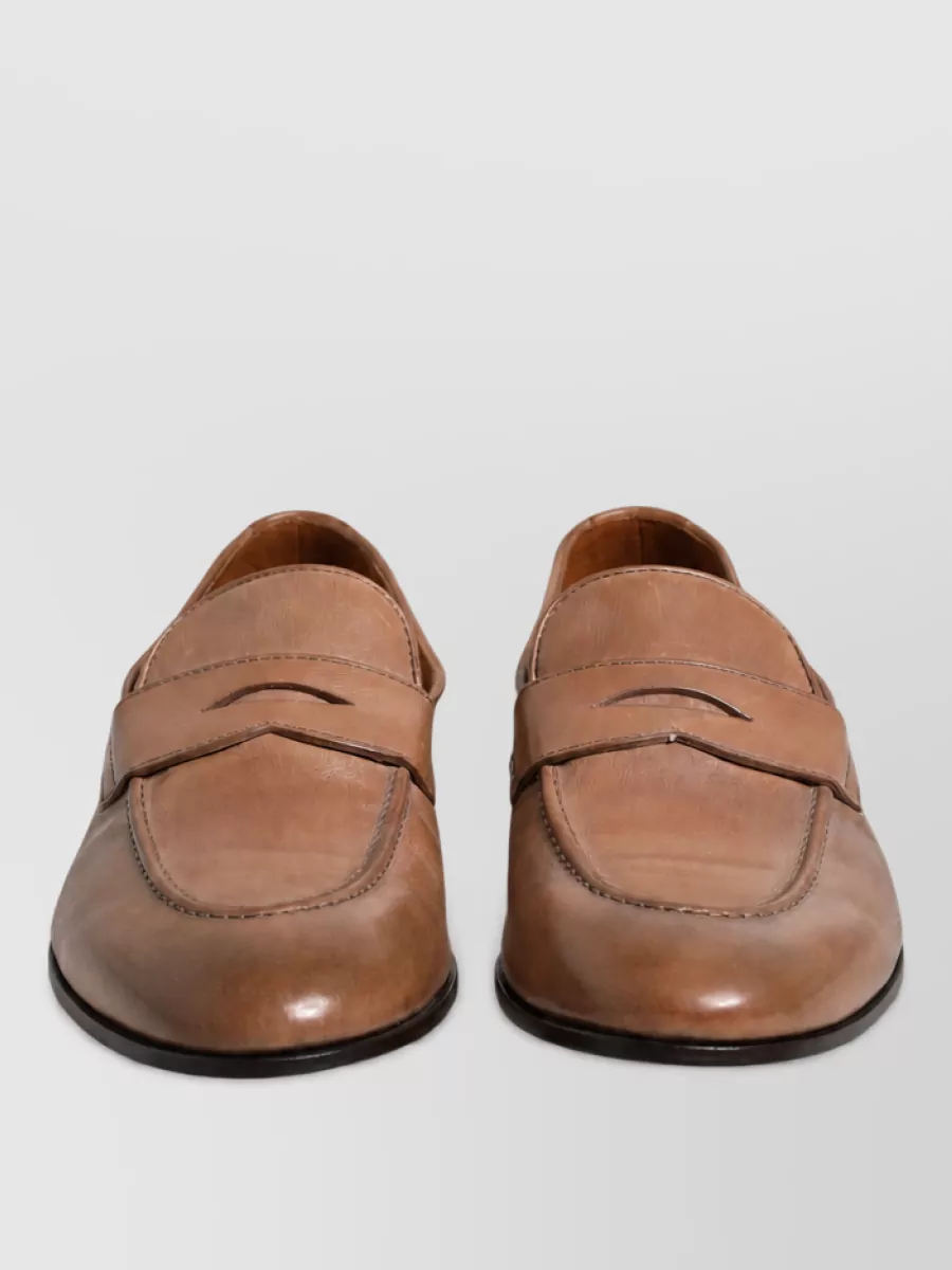 Brunello Cucinelli leather slip-on monk shoes