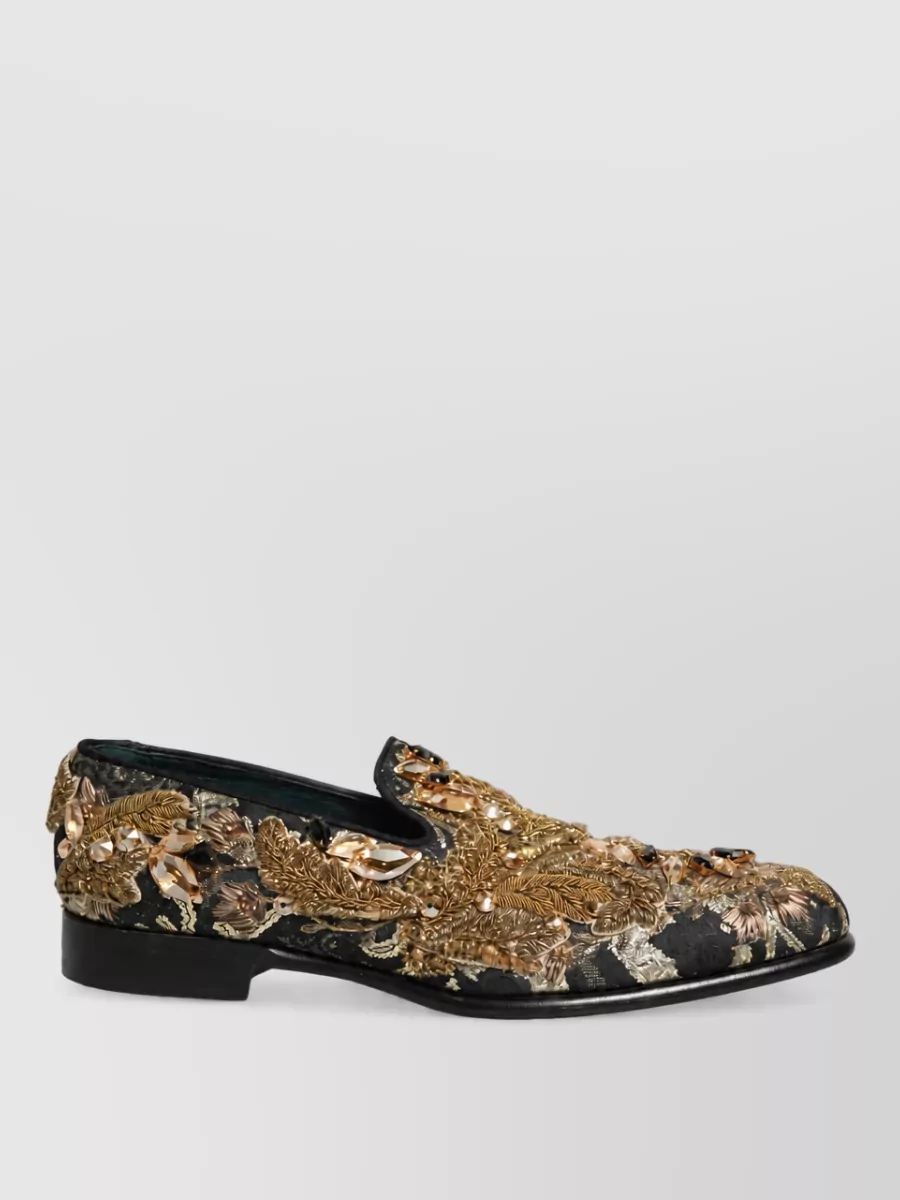 Dolce&Gabbana leather embellished monk shoes