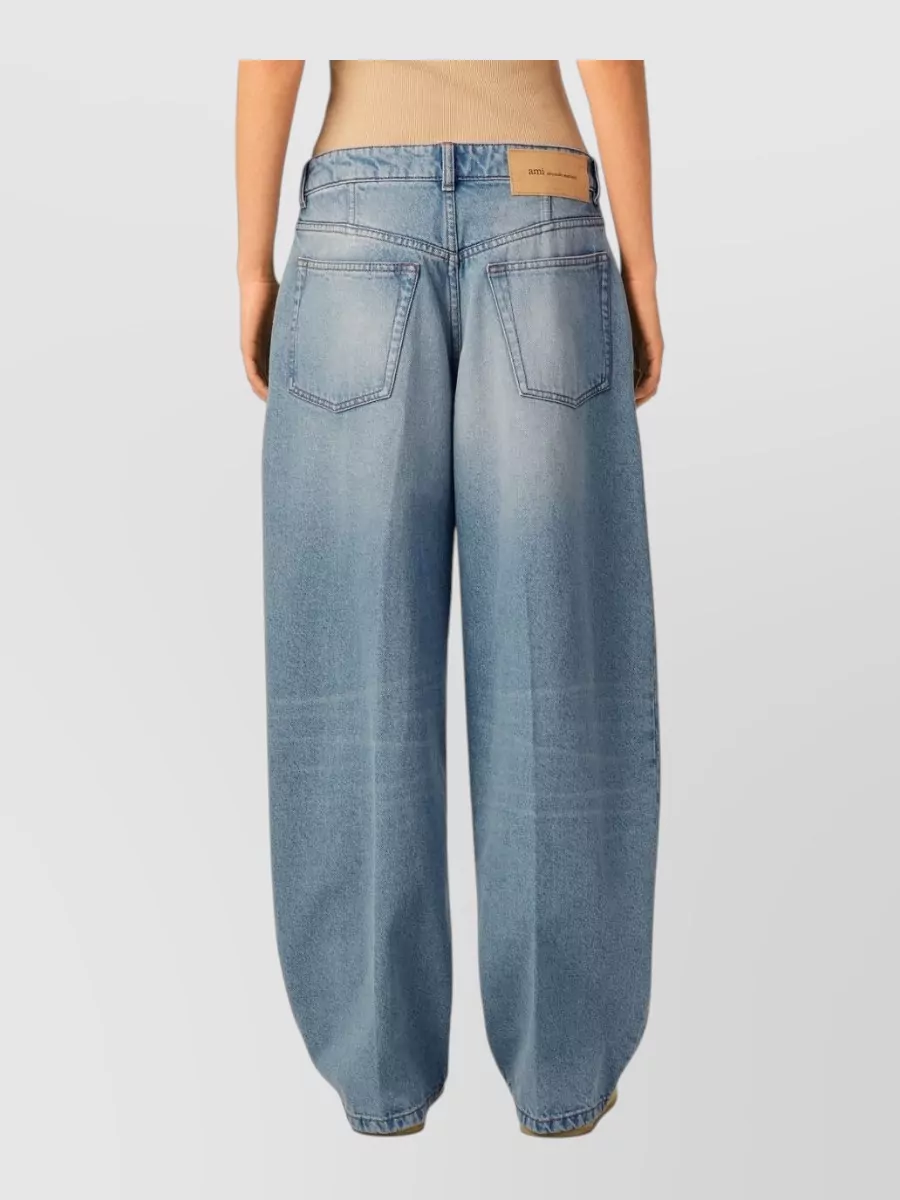 Ami Paris Denim Balloon Fit Regular Waist Baggy Jeans