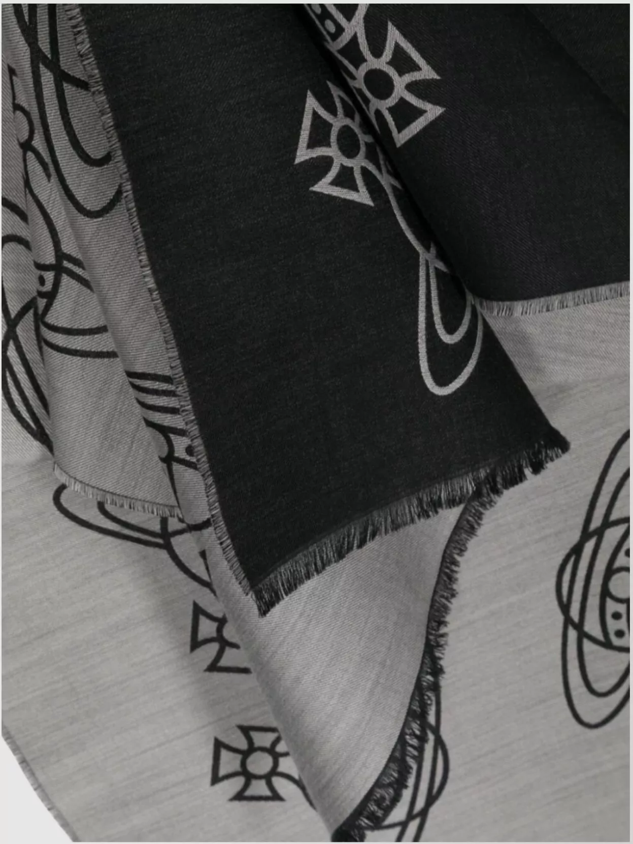 Vivienne Westwood Graphic Print Fringed Rectangular Scarf