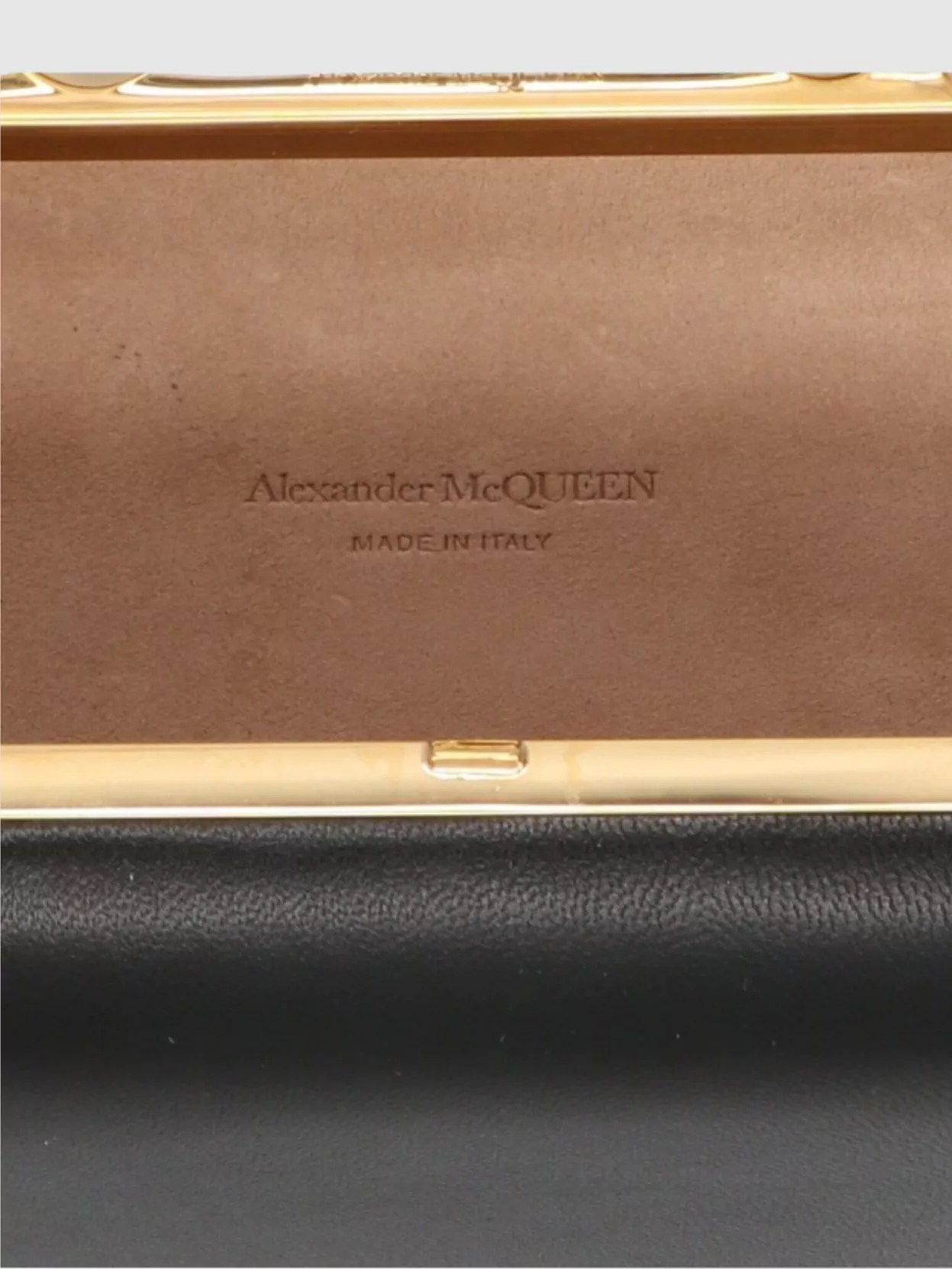 Alexander Mcqueen Structured Clutch With Chain Strap And Knuckle Rings