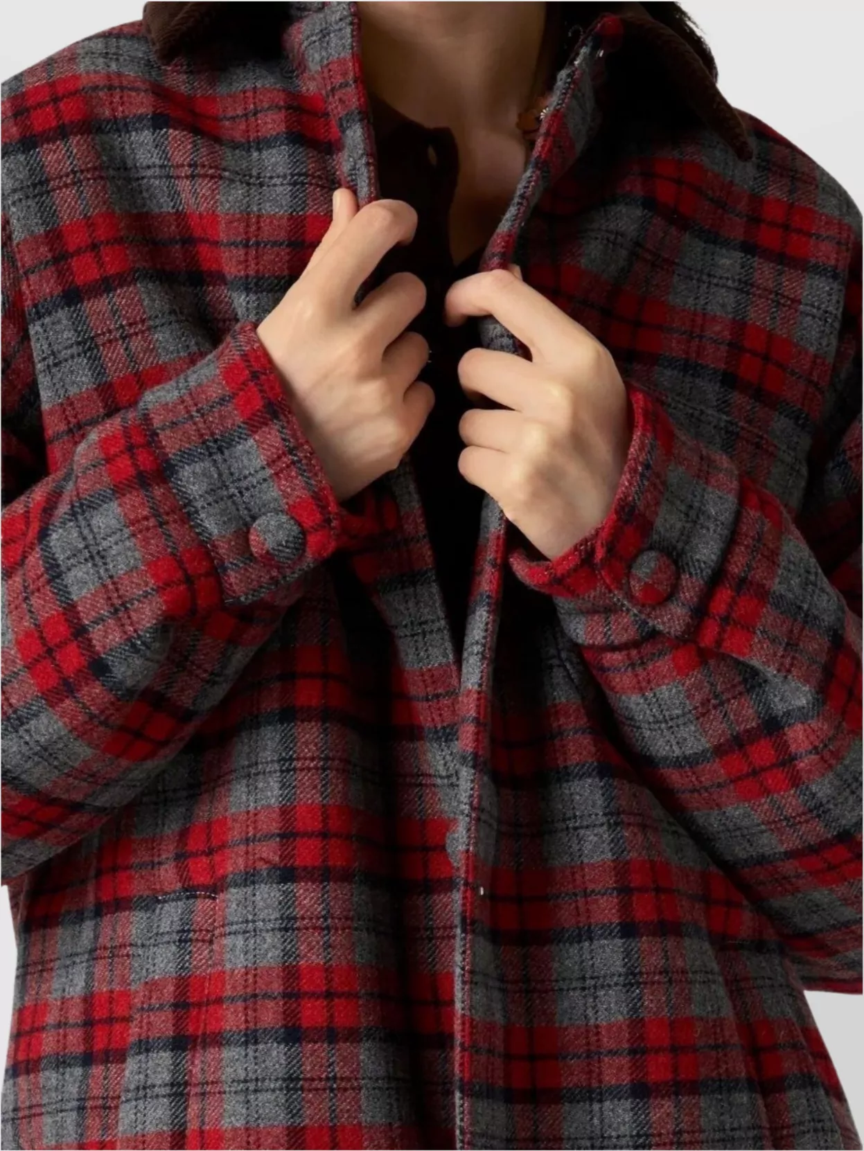 Miu Miu Plaid Long Sleeve Jacket Pockets