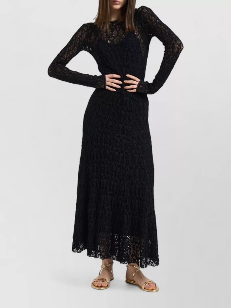 Forte Forte Lace Long-Sleeve Open-Back Maxi Dress