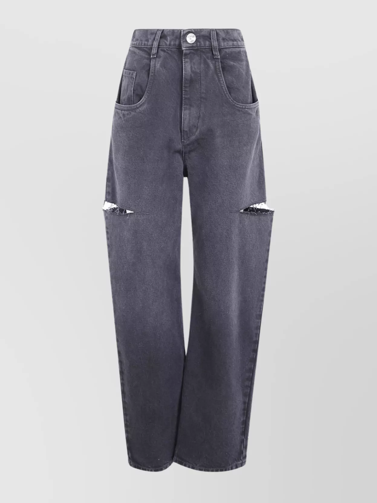 Maison Margiela Five Pocket Barrel Leg Denim Trousers In Gray