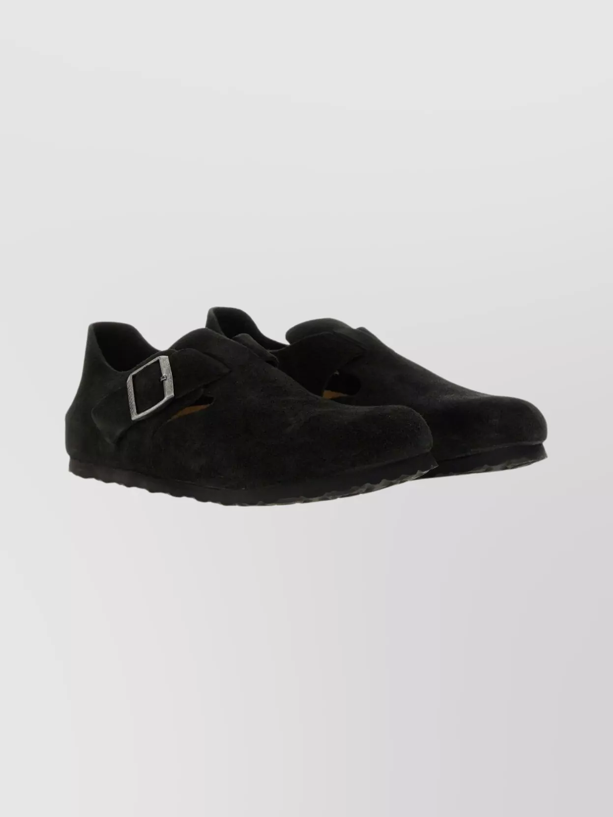Birkenstock Suede Flat Sandals Buckle Detail