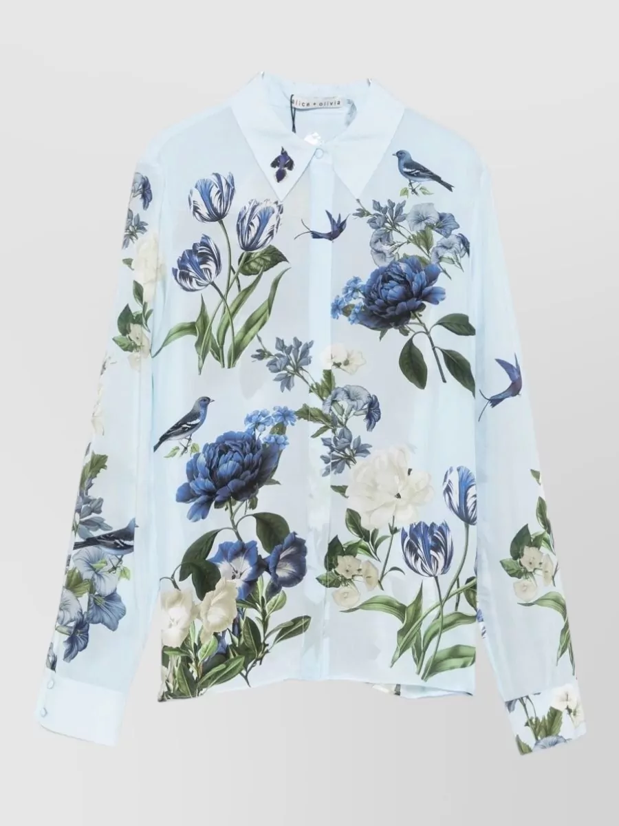 Alice + Olivia silk floral print shirt