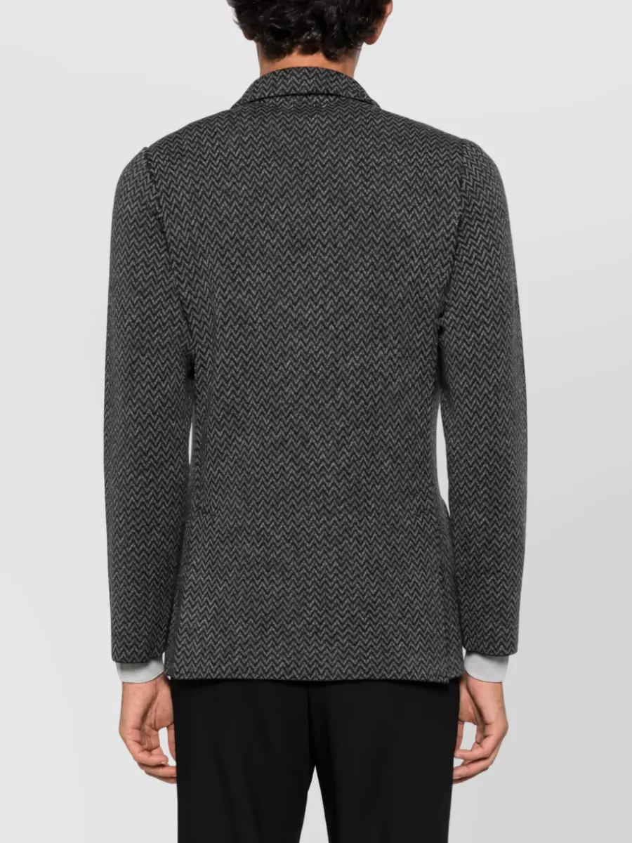 Lardini Wool Chevron Double-Breasted Jacket
