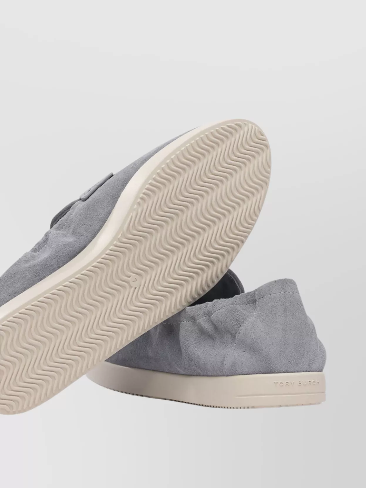 Tory Burch Light Blue Loafers With Logo Plaque On The Front And Slip-on Design In Suede Woman