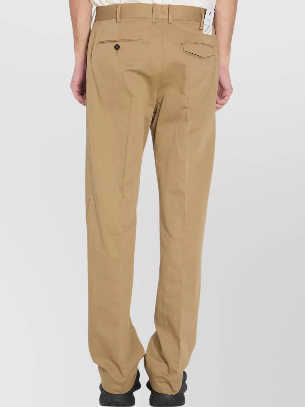 Pt Torino Straight Leg Trousers In Cotton And Linen In Brown