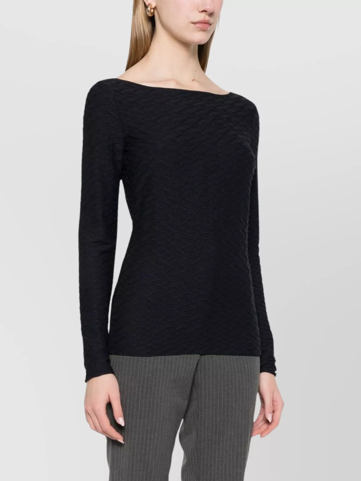 Emporio Armani Boat Neck Knitwear Long Sleeves