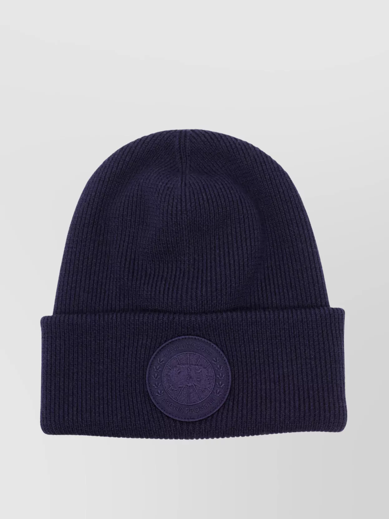 Canada Goose Arctic Folded Cuff Ribbed Texture Hat In Blue