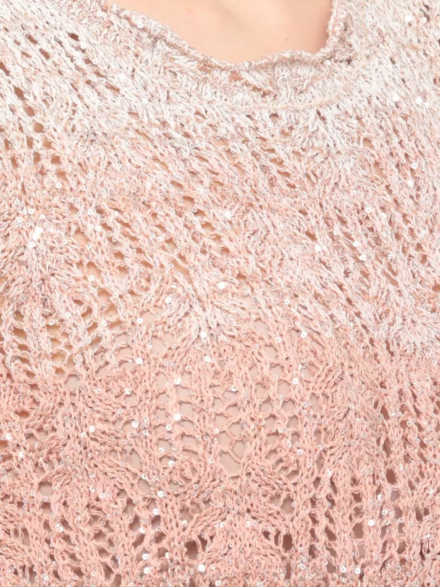 D.exterior Sleeveless Sequin Knitted Top