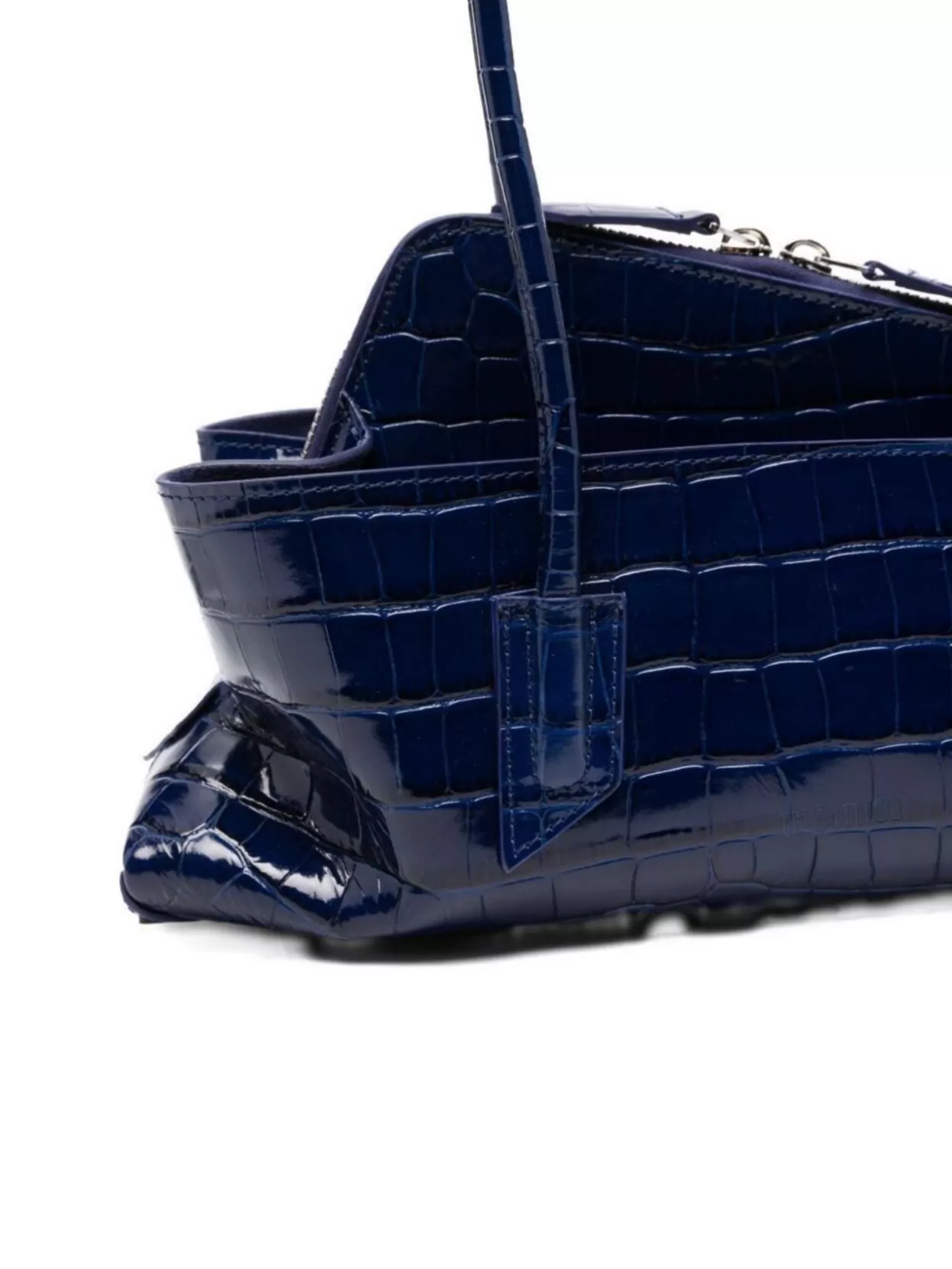 The Attico Small Leather Shoulder Bag With Crocodile Effect