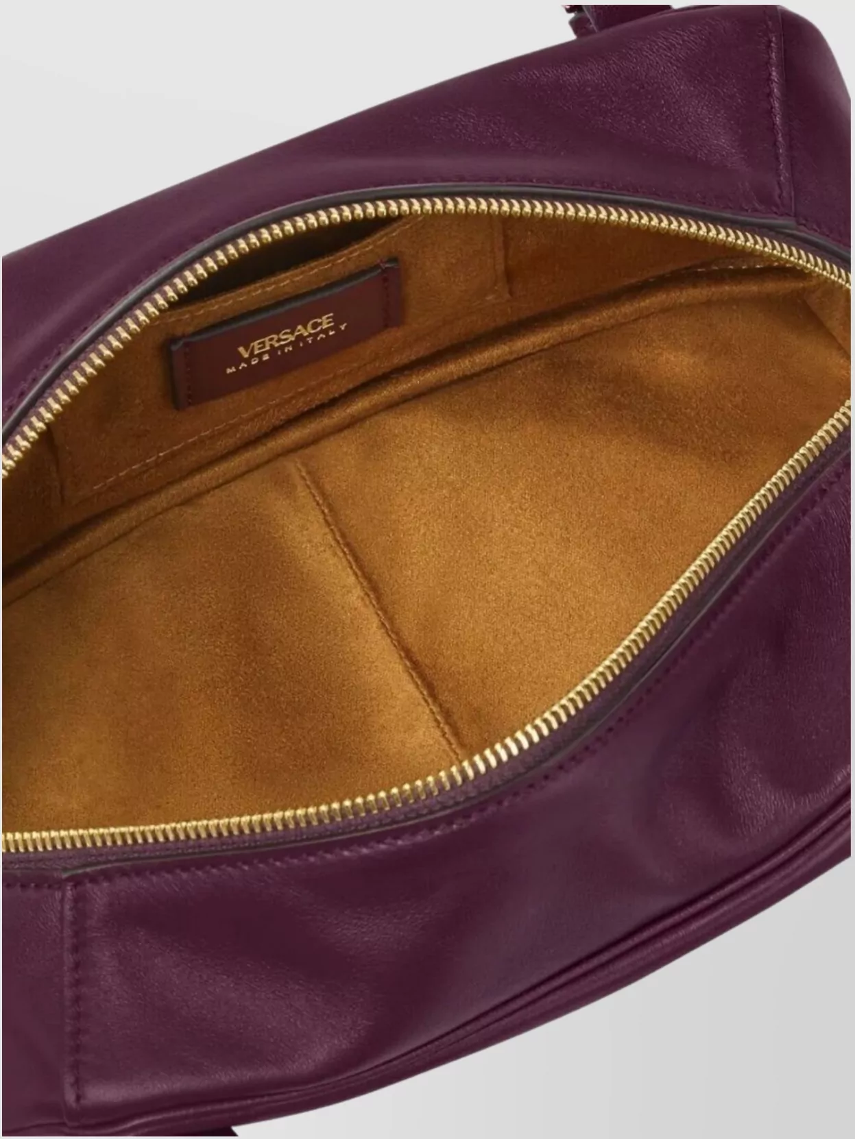 Versace Double Handle Lamb Leather Shoulder Bag