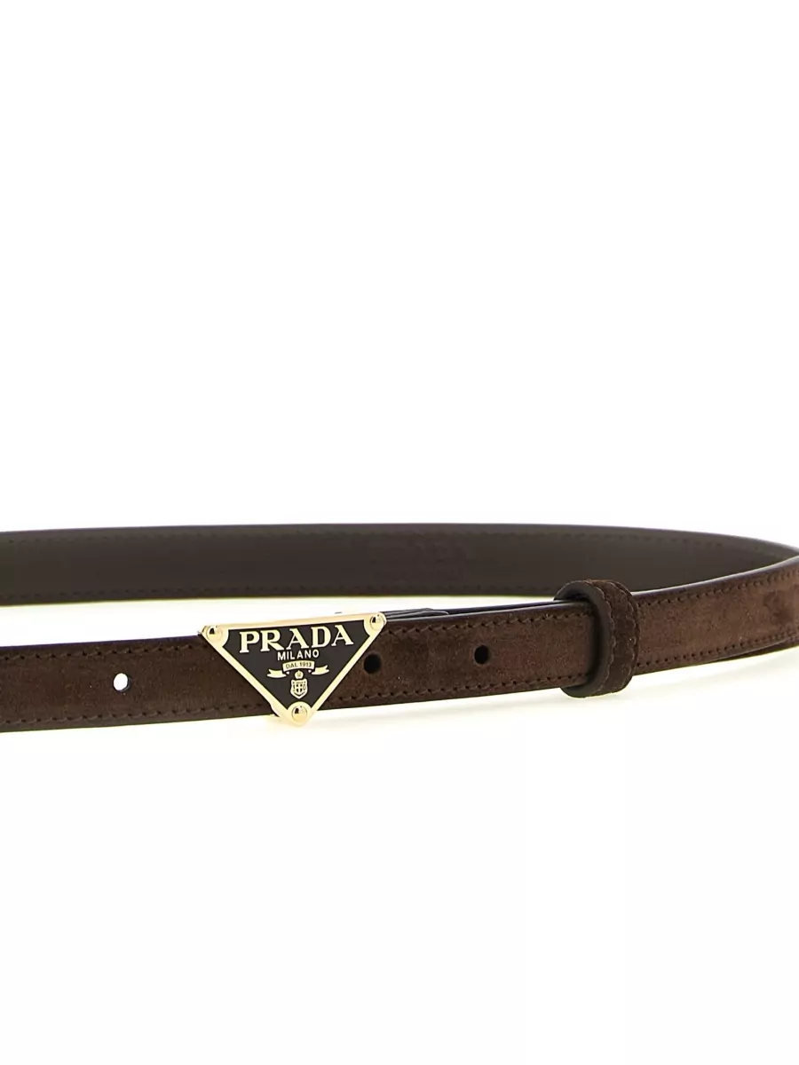 Prada Suede Logo Belt
