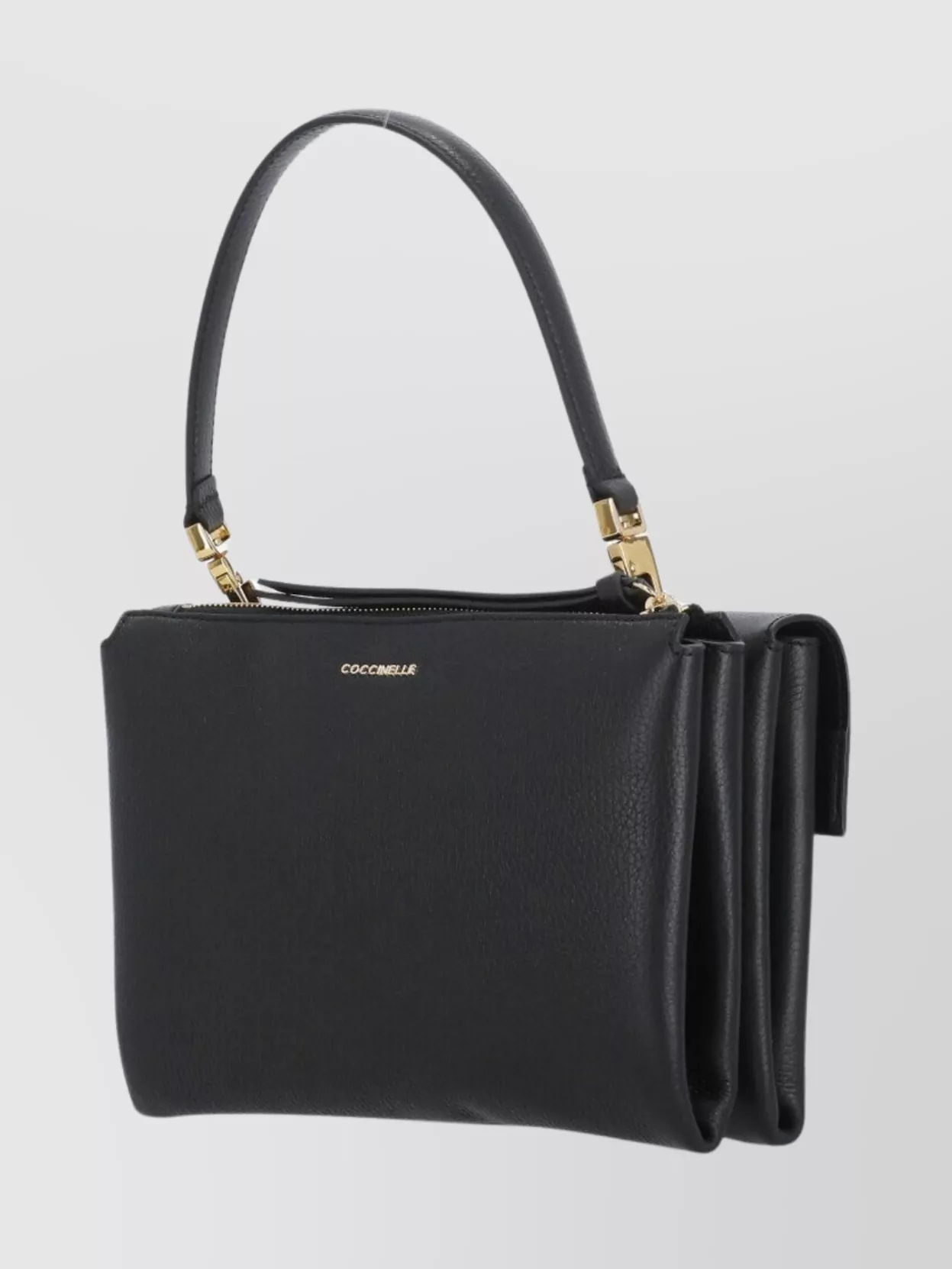 Coccinelle Structured Leather Shoulder Bag With Adjustable Strap