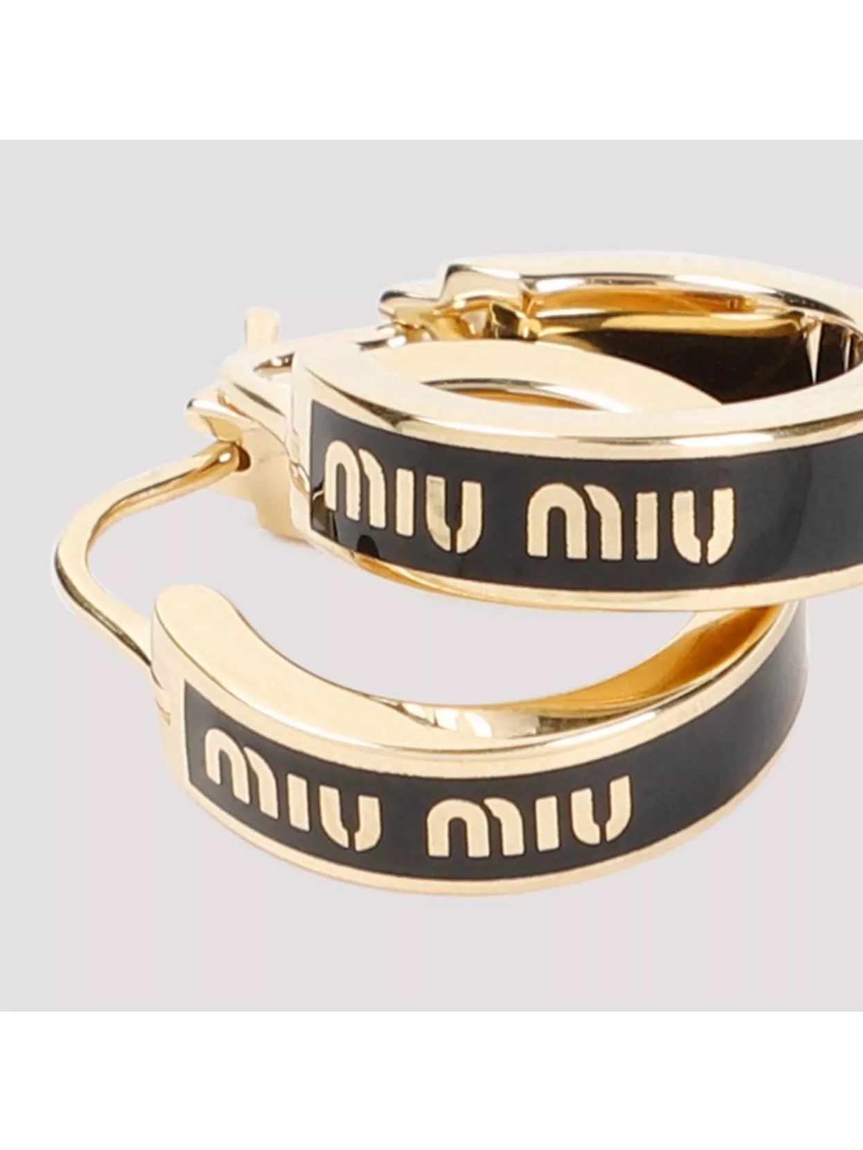 Miu Miu Brass Ring-Shaped Hoop Earrings