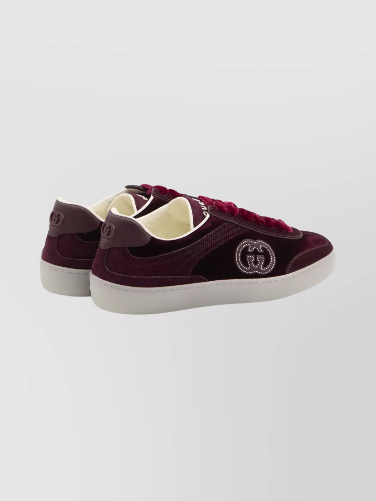 Gucci Velvet Sneakers With Nylon Insert And Suede
