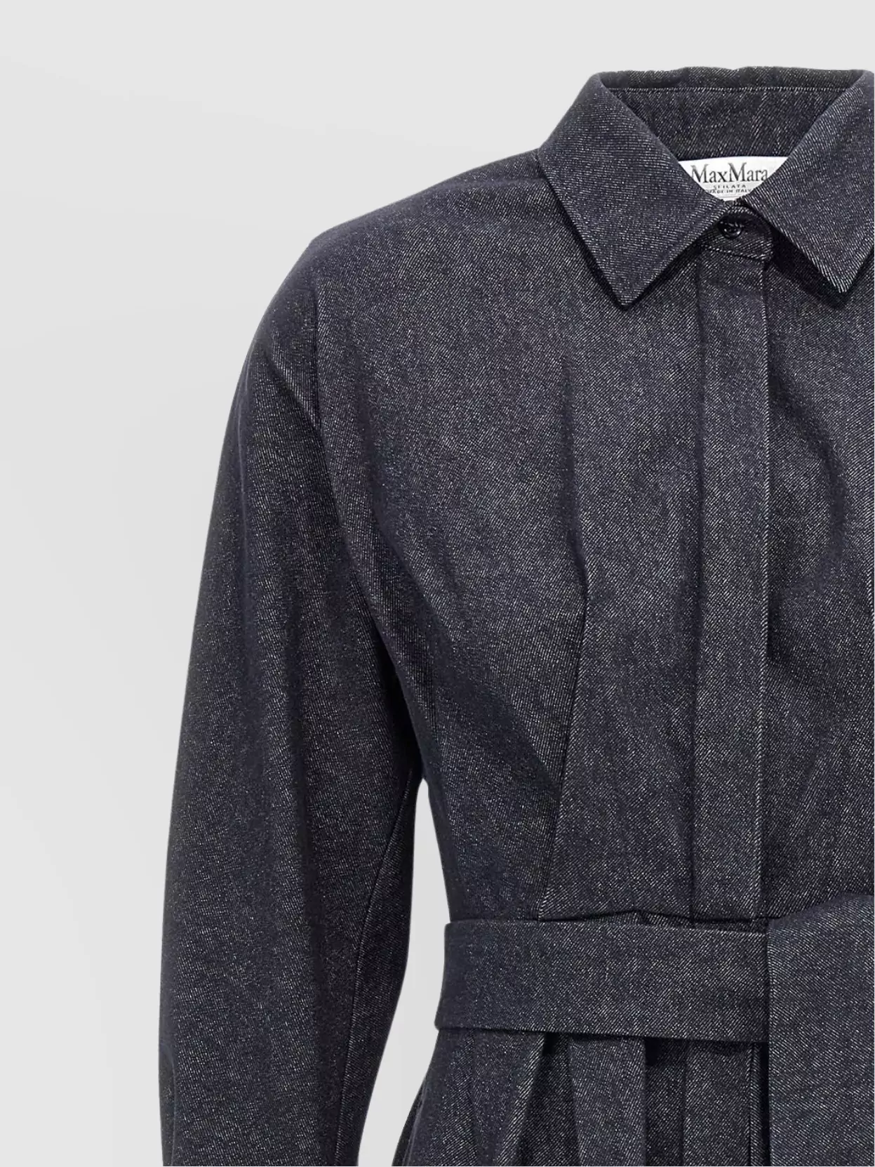 Max Mara Go Belted Waist Midi Dress With Long Sleeves