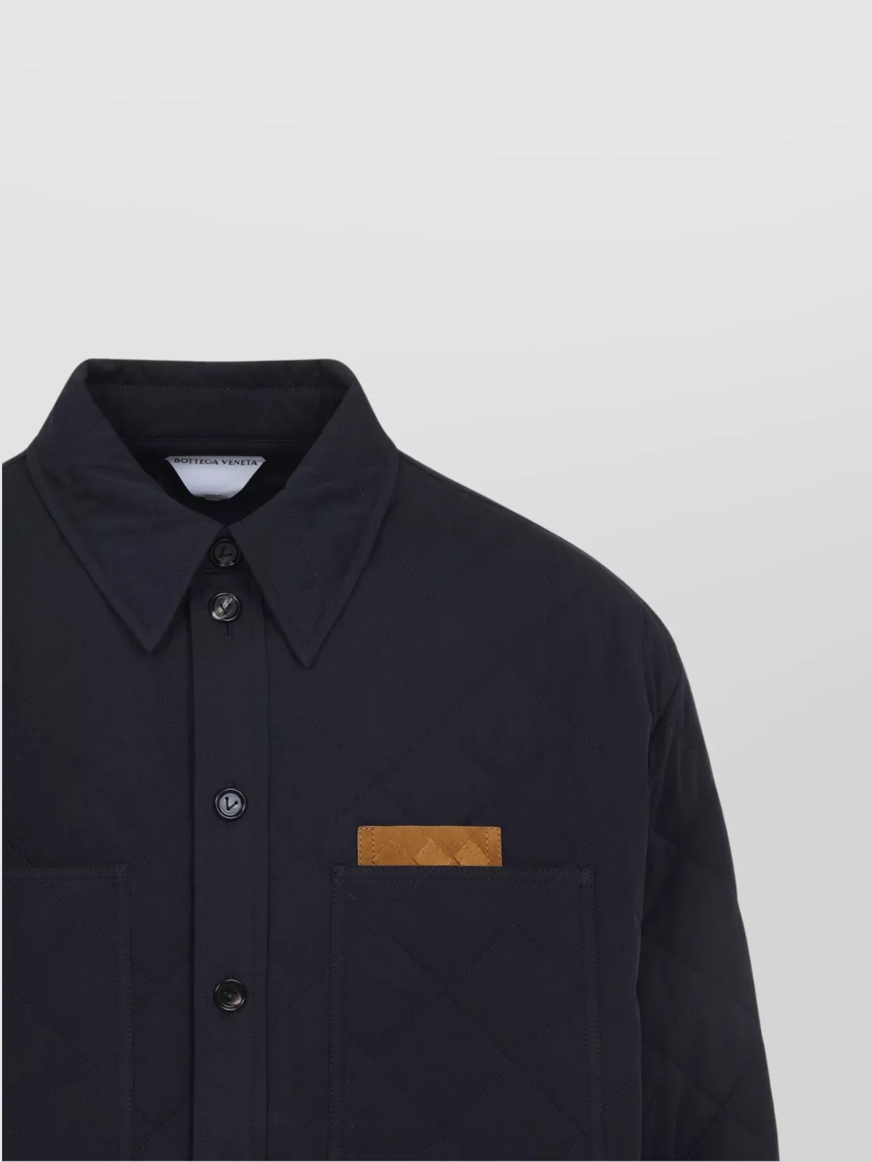 Bottega Veneta Quilted Overshirt Leather Detail