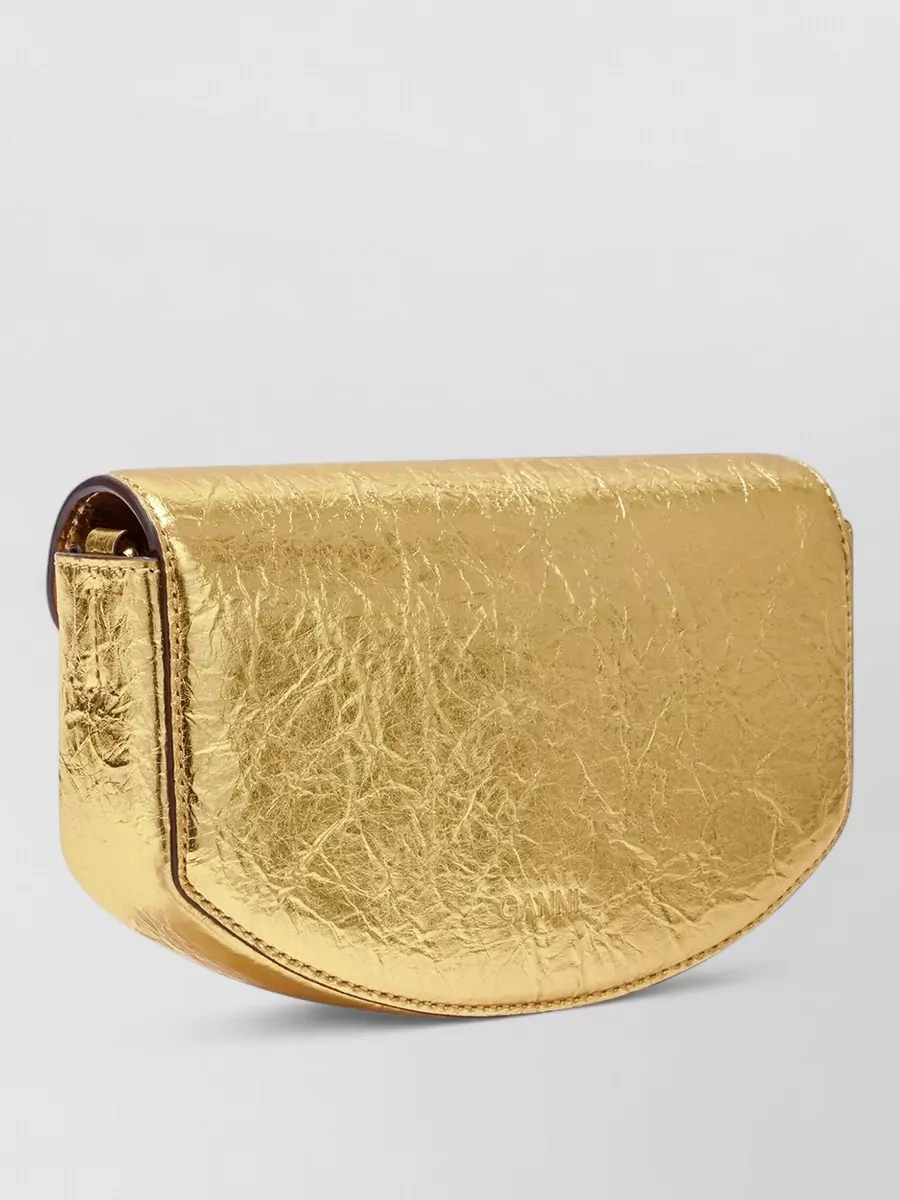Ganni Na Na Crushed Metallic Cross-Body Bag