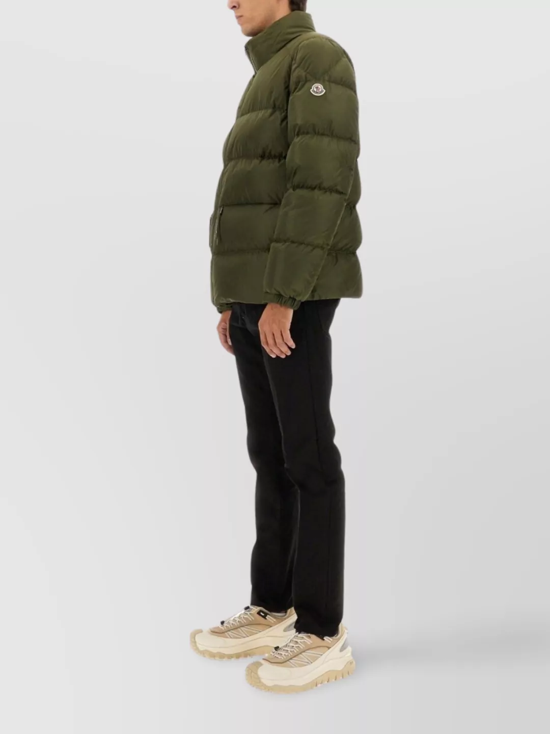 Moncler Puffer Jacket Tuileries High Collar In Green