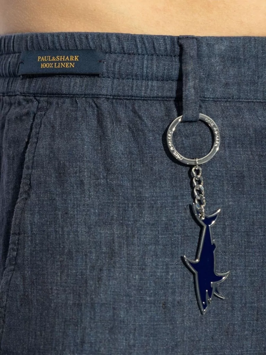 Paul & Shark Linen Trousers Belt Loops Back Pockets