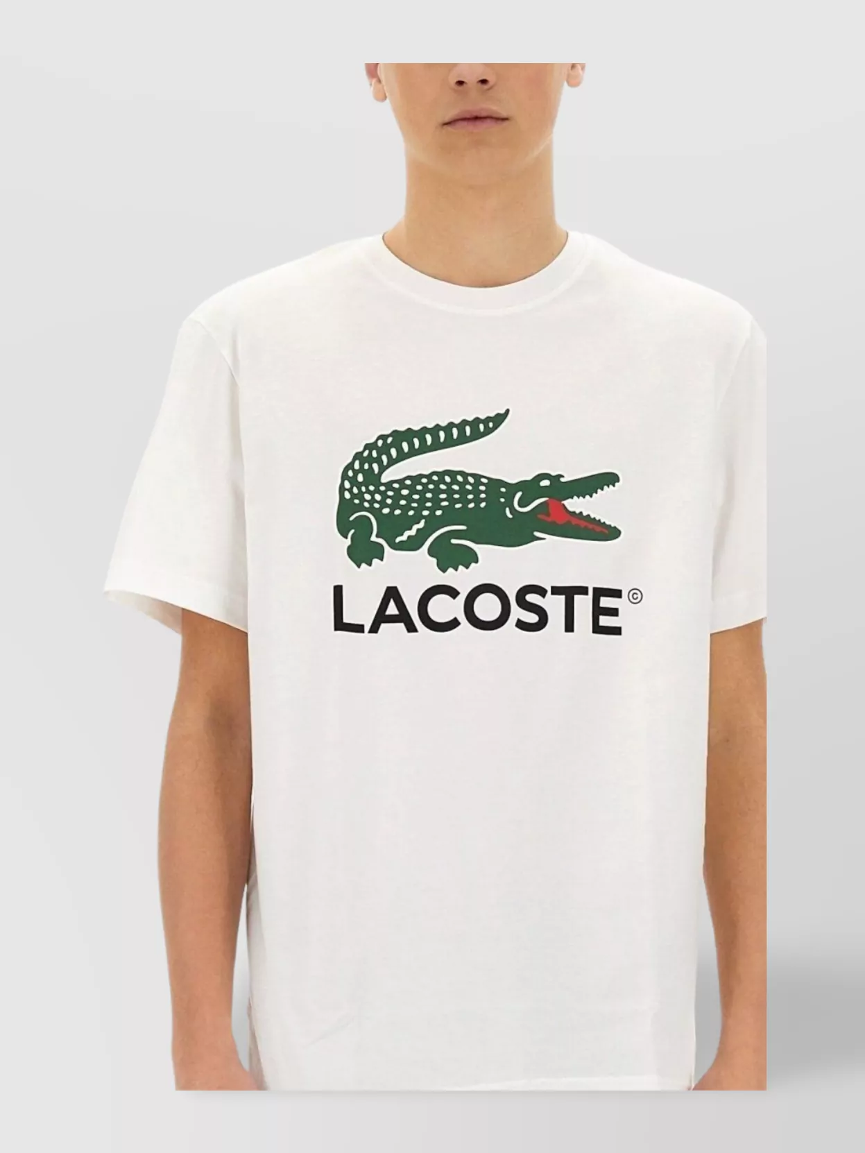 Lacoste Printed Cotton Crew Neck T-Shirt