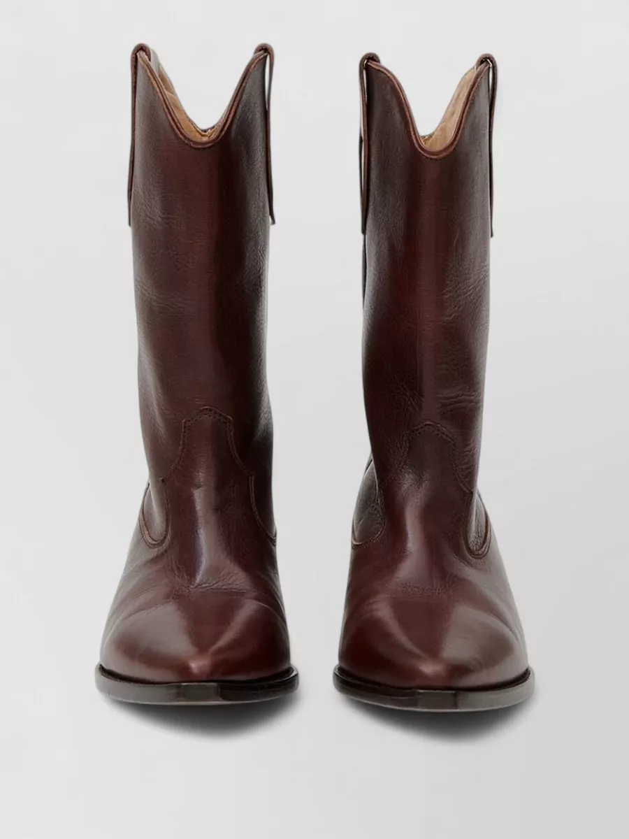 Isabel Marant leather western ankle boots