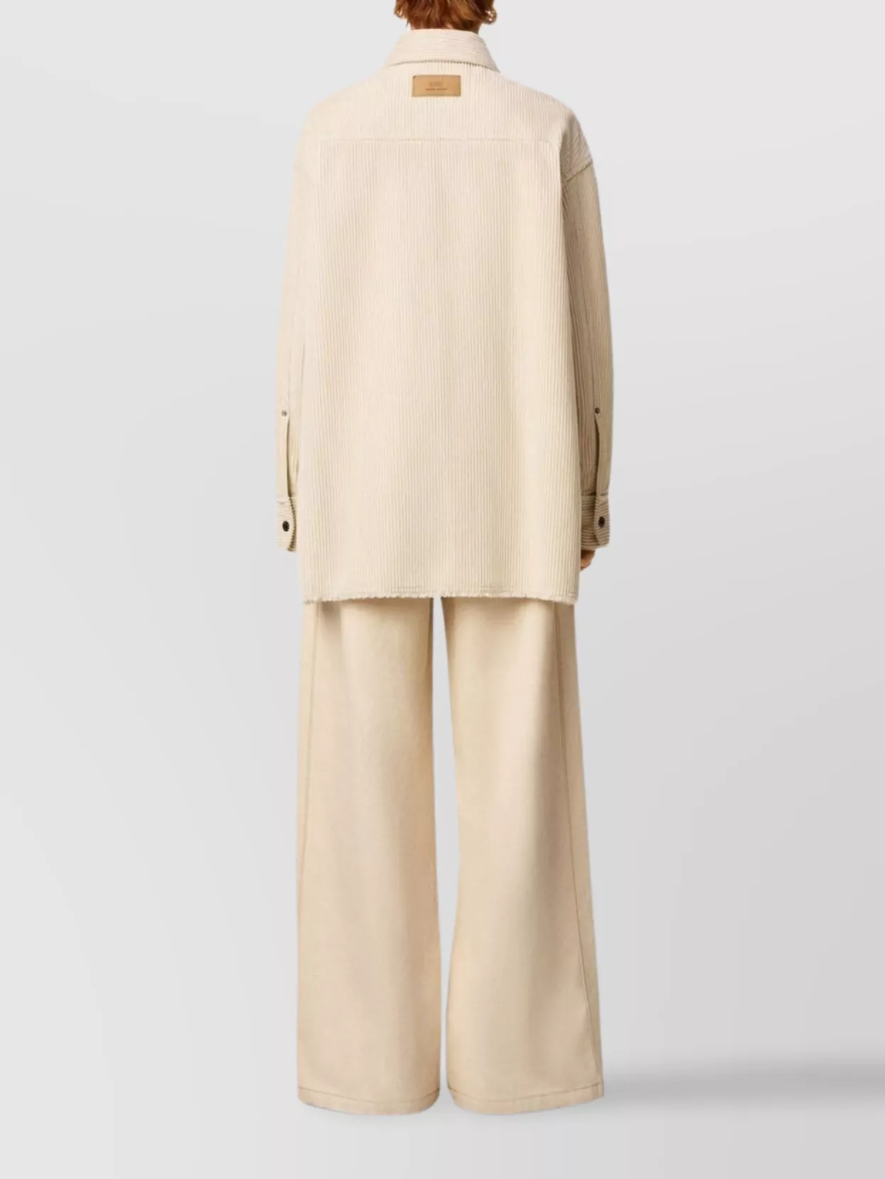 Ami Paris Longline Corduroy Overshirt Chest Pocket