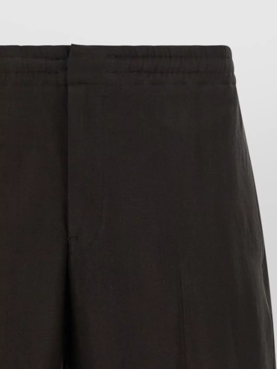 Zegna Linen Pleated Bermuda Shorts