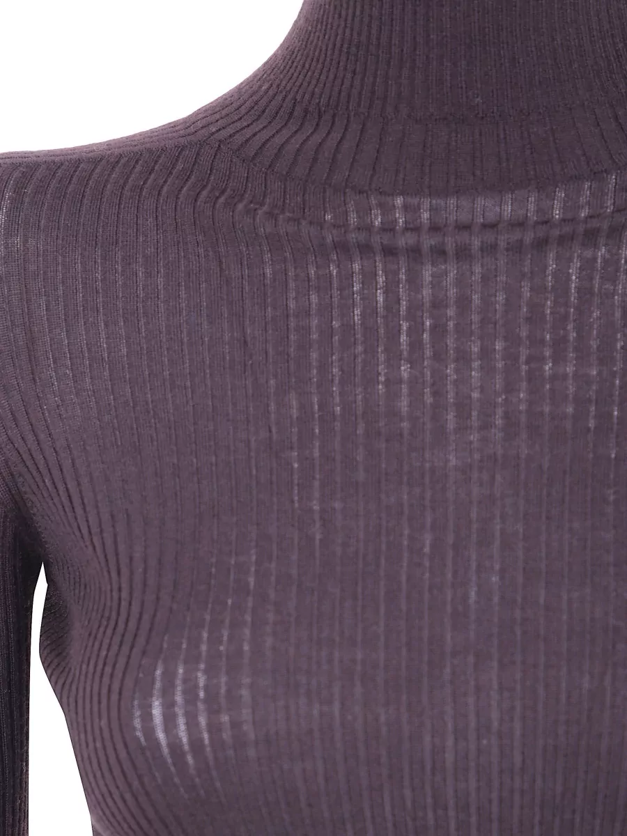 Sportmax Virgin Wool Ribbed Turtleneck Sweater
