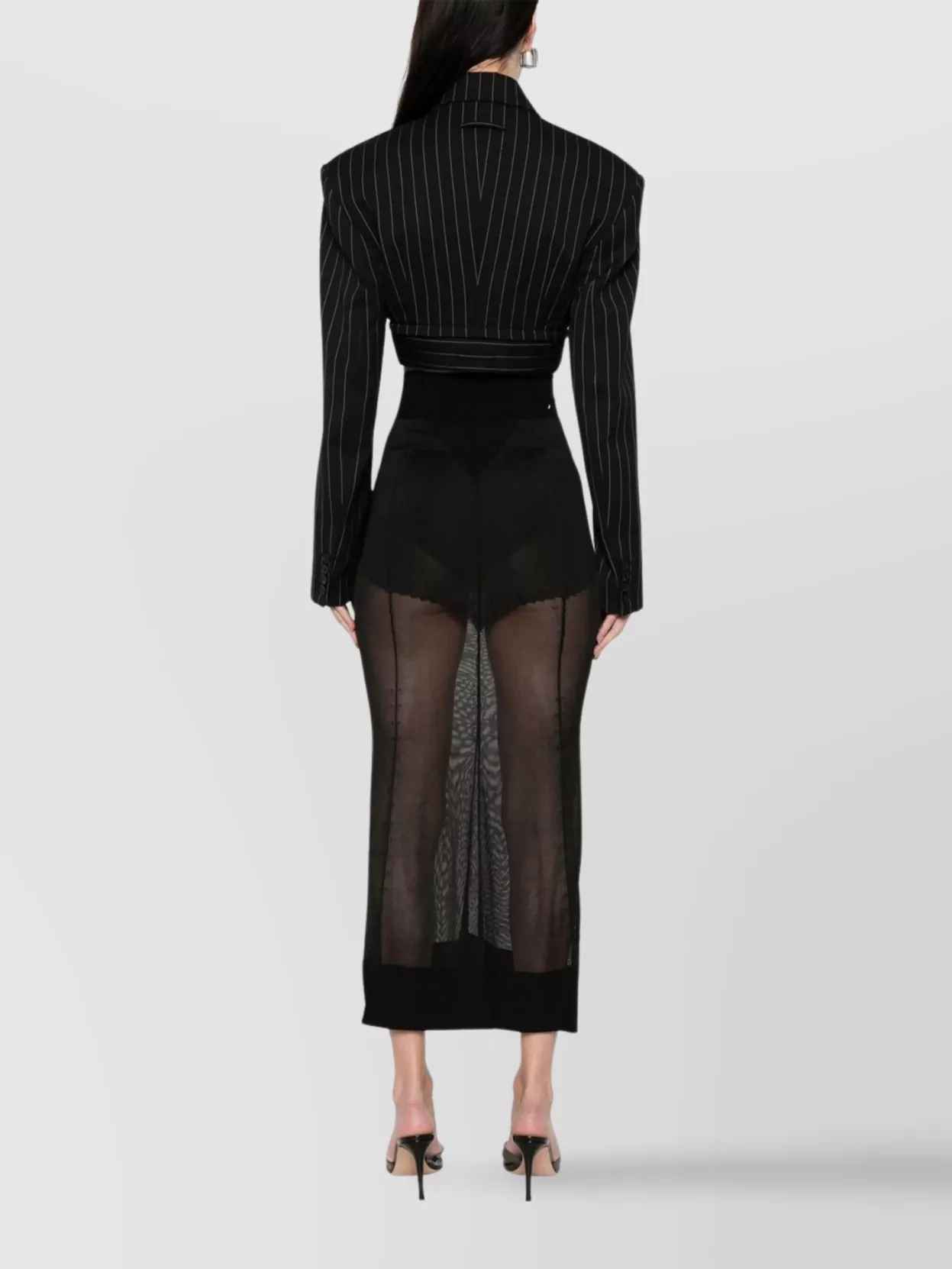 Jean Paul Gaultier Cropped Tailored Jacket Zip Belt