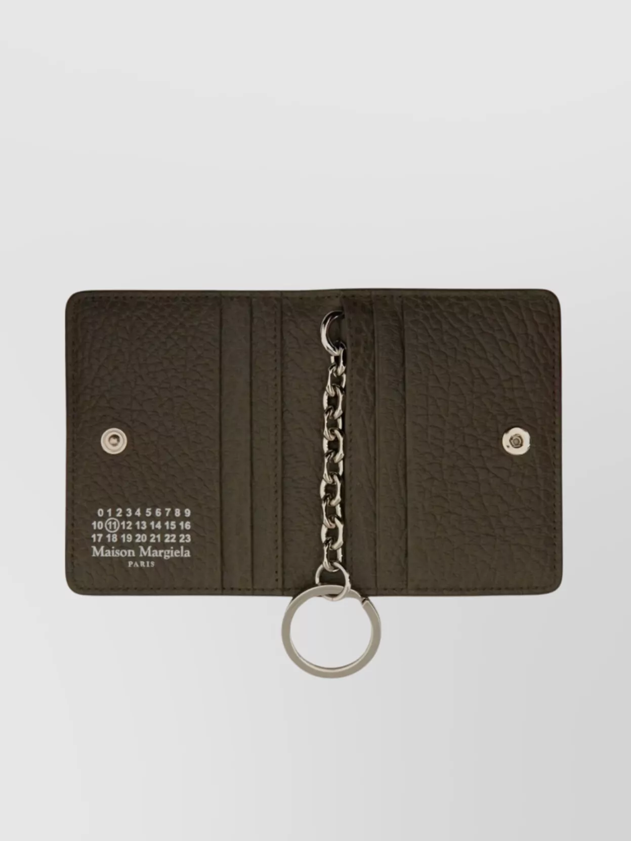 Shop Maison Margiela Leather Wallet With Chain And Key Ring