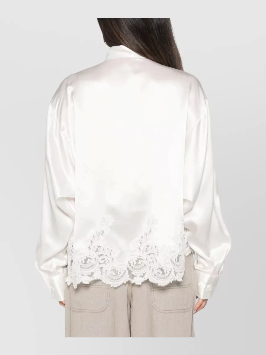 Ermanno Scervino Silk Lace Trim Shirt
