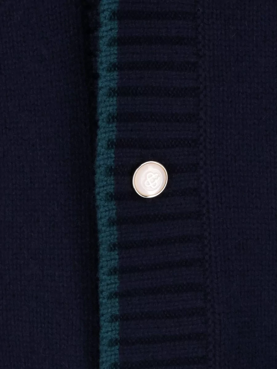 Casablanca Cashmere Merino Wool Relaxed-Fit V-Neck Cardigan