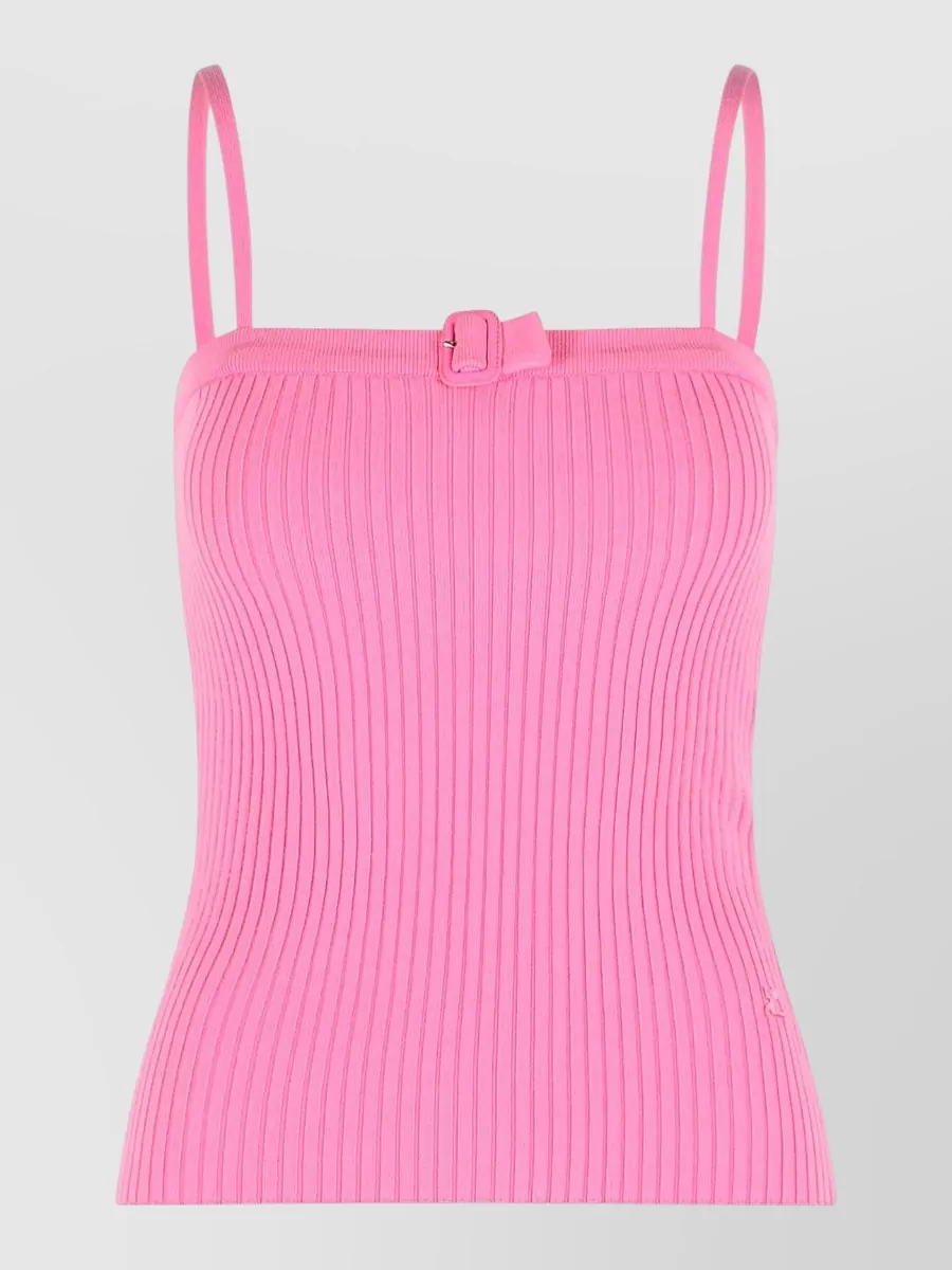Courrèges Tank Top Viscose Blend Buckle Detail In Pink