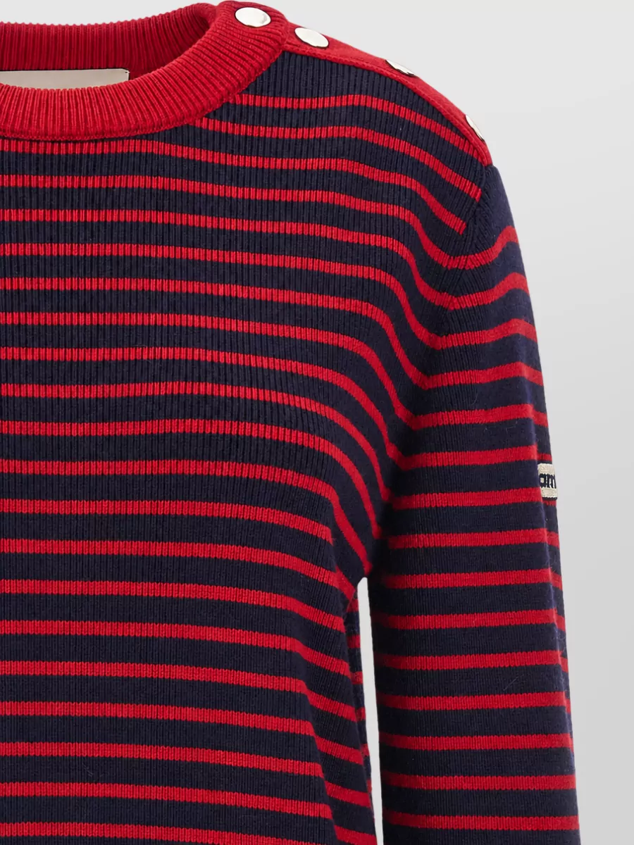 Ami Paris Wool Striped Crewneck Sweater
