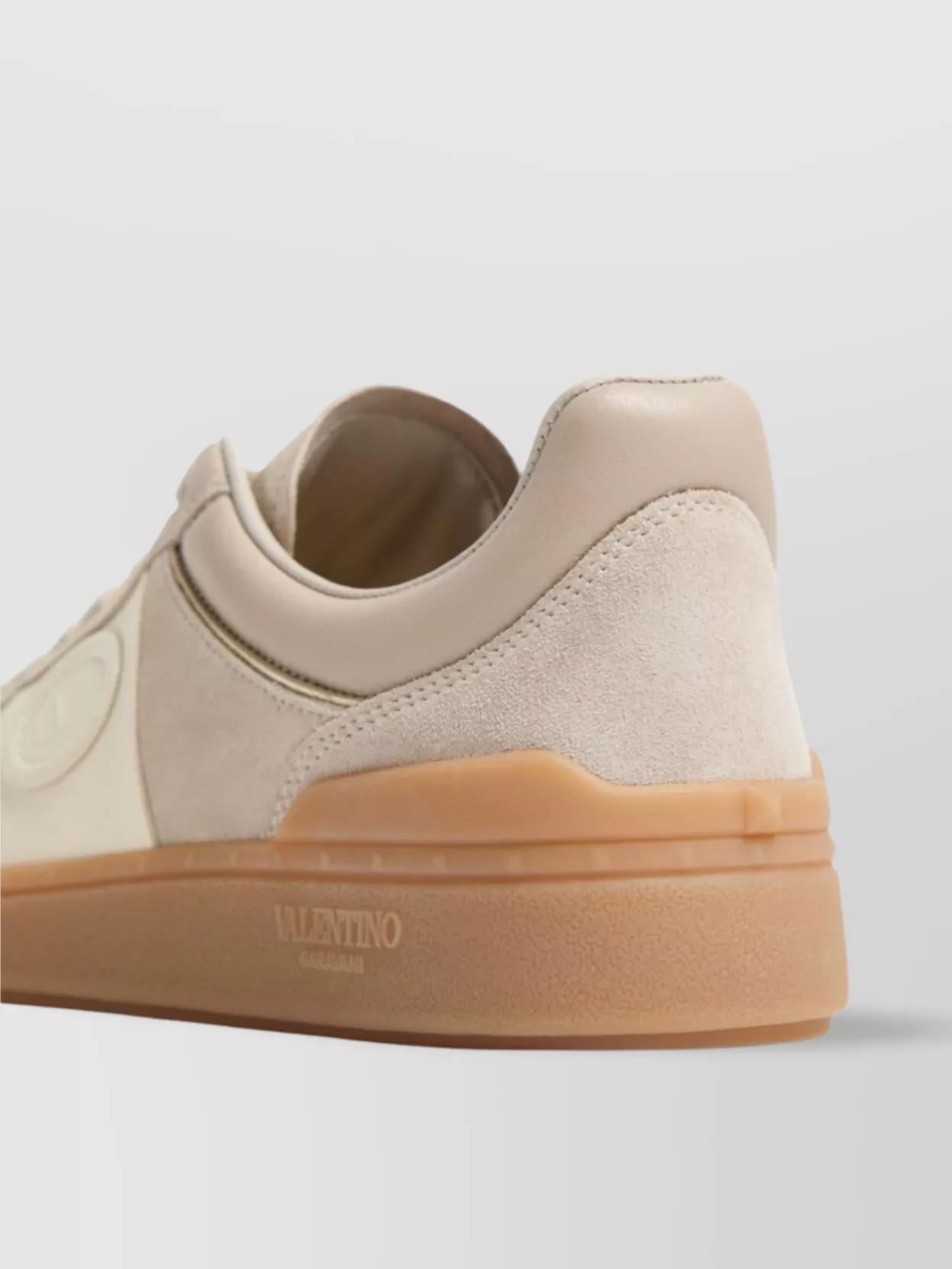 Valentino Garavani Leather Sneakers With Panelled Design And Side Stripe Detailing